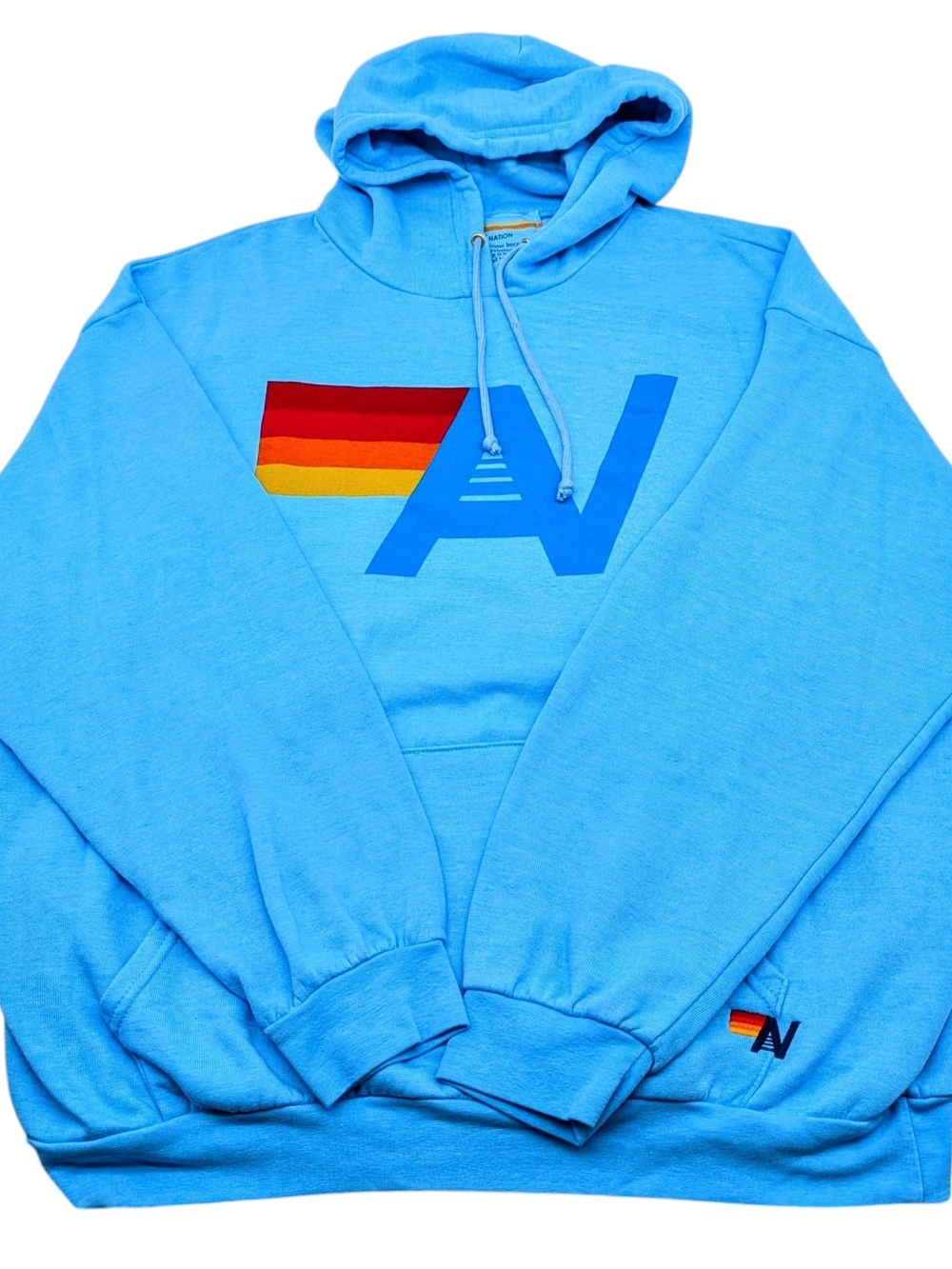New Aviator Nation Relaxed Logo Hoodie Cobalt XL